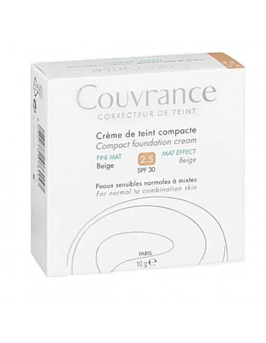 AVENE COUVRANCE CREMA DE ROSTRO COMPACTA SPF 30 1 ENVASE 10 g COLOR MATE BEIGE