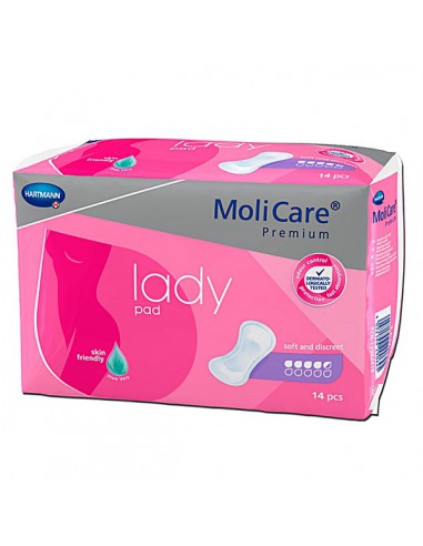 ABSORBENTE INCONTINENCIA ORINA LIGERA MOLICARE PREMIUM LADY PAD MAXI 5 GOTAS 14 UNIDADES