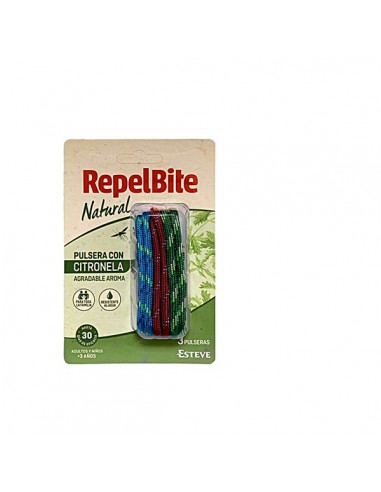 REPEL BITE NATURAL PULSERA DE CUERDA CON CITRONELA 3 UNIDADES